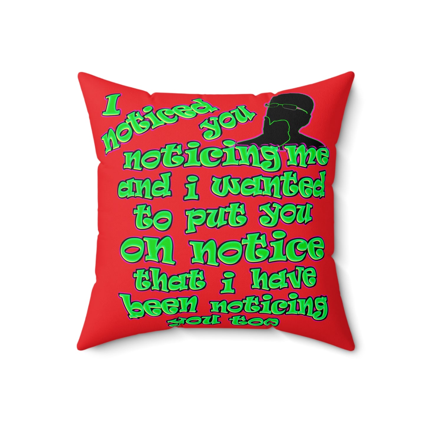 noticed you noticing - Faux Suede Square Pillow - (red)