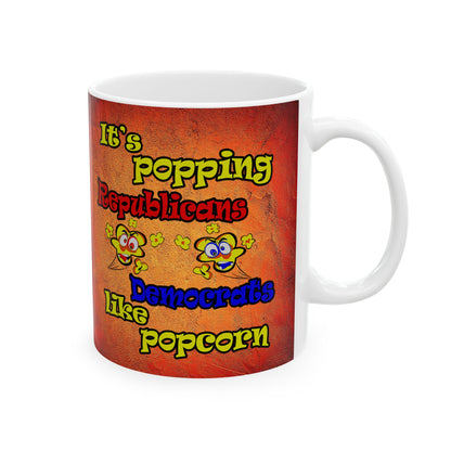 popping like popcorn - White Mug (burnt orange)