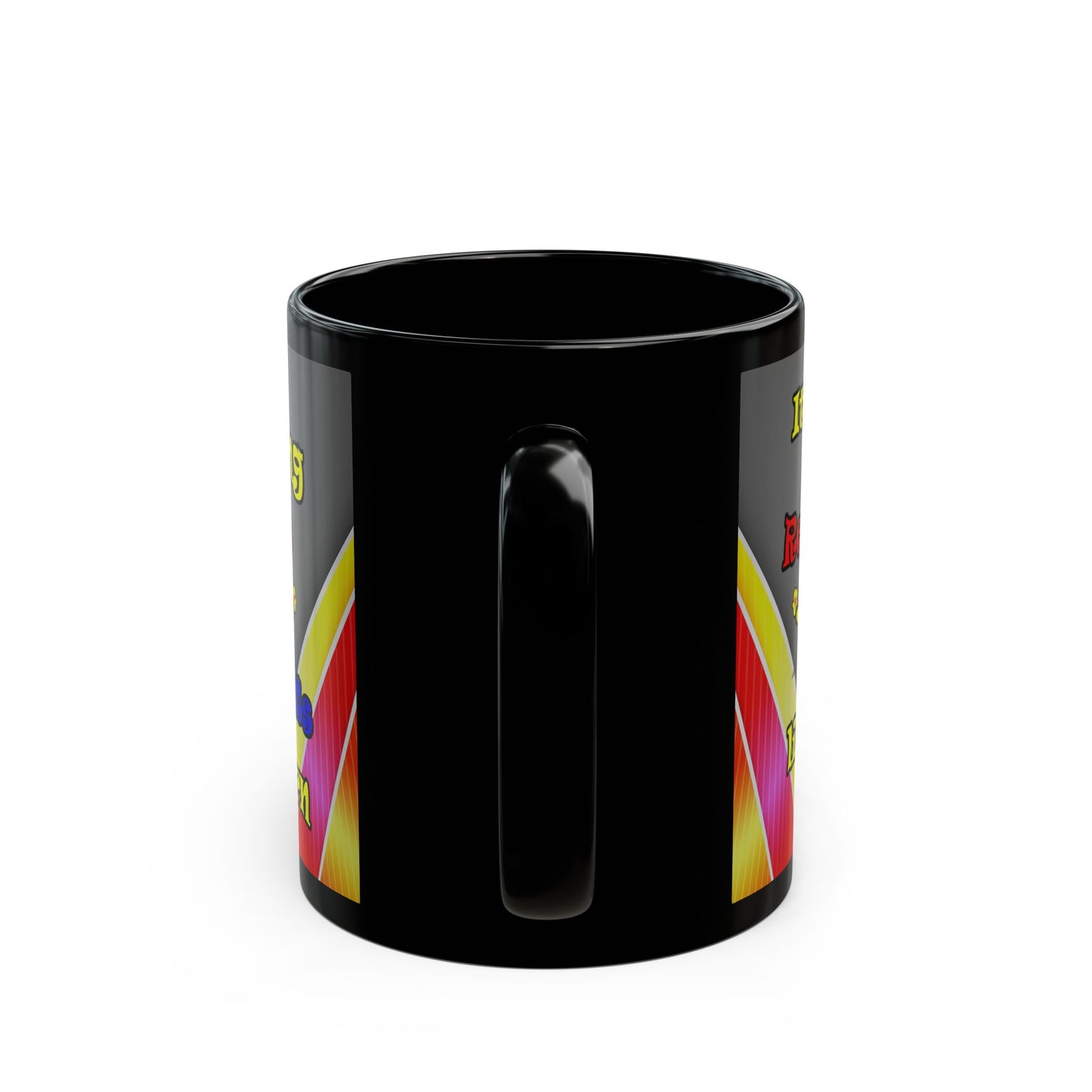 popping like popcorn - Black Mug (rainbow split)