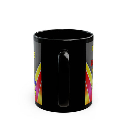 popping like popcorn - Black Mug (rainbow split)