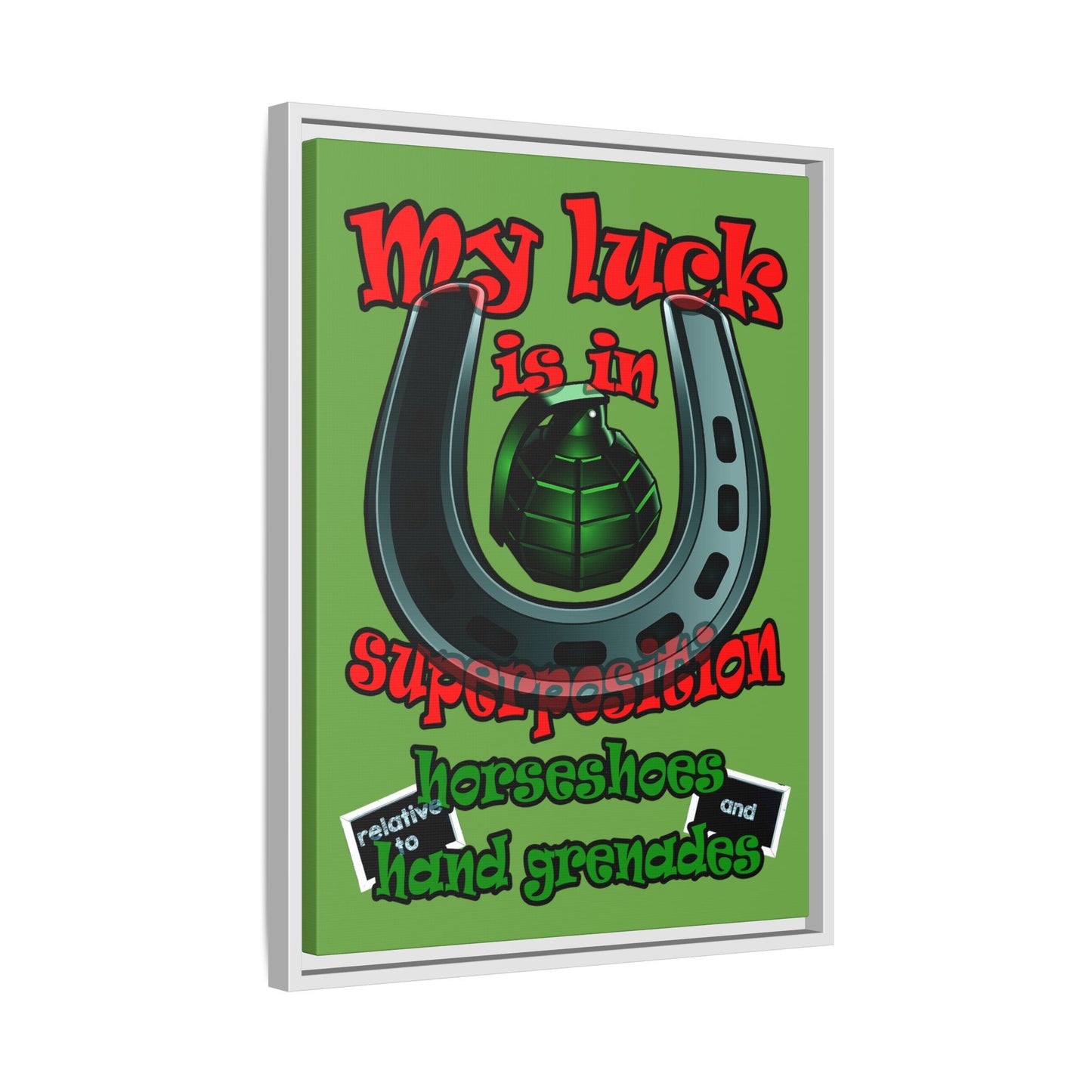 my luck - framed canvas art (green)