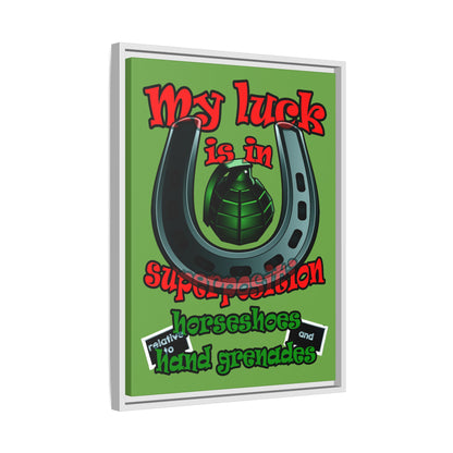 my luck - framed canvas art (green)