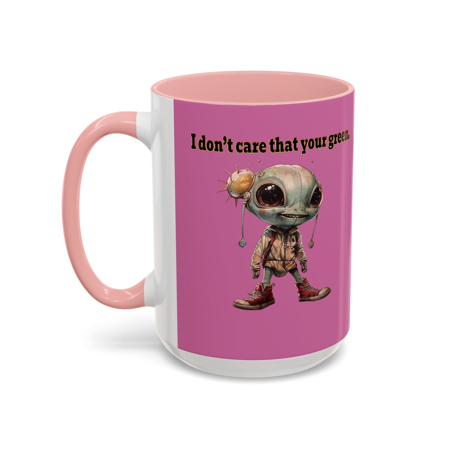 I don't care that your grey - Accent Mug (light pink)