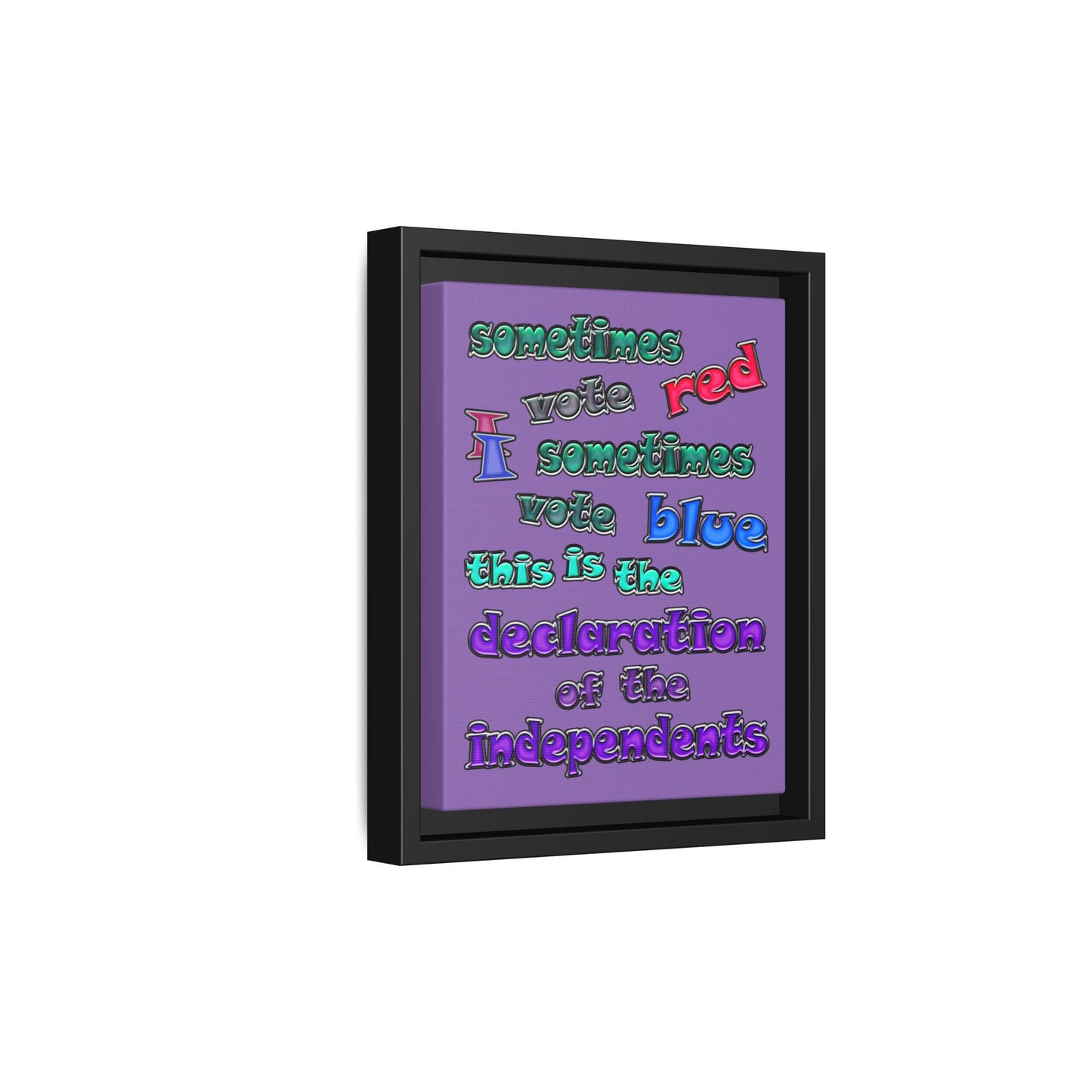 declaration of the independents - framed canvas art (light purple)