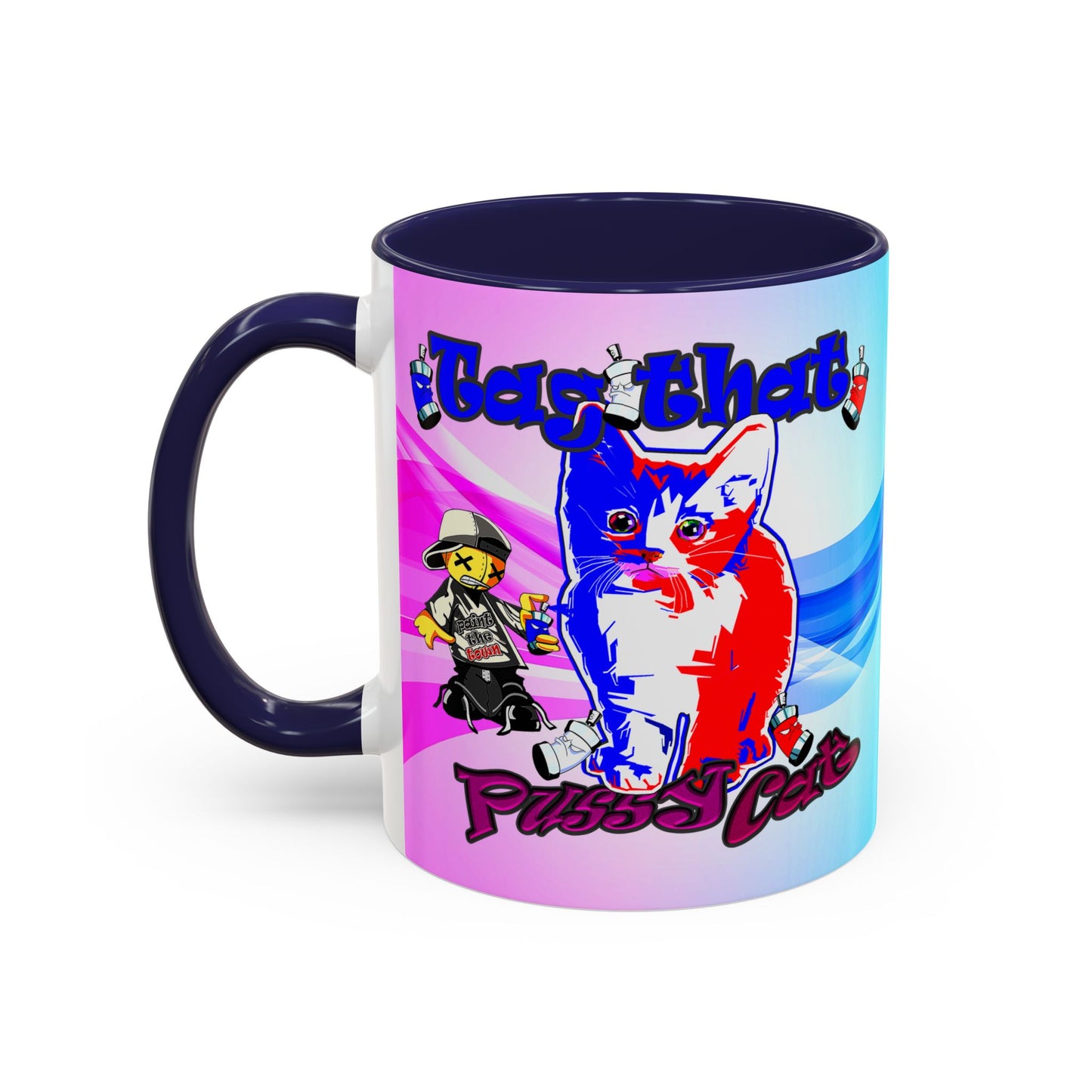 tag that - Accent Mug (light blue-pink wave)