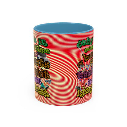 the bum's shit - Accent Mug (yellow-orange wave)