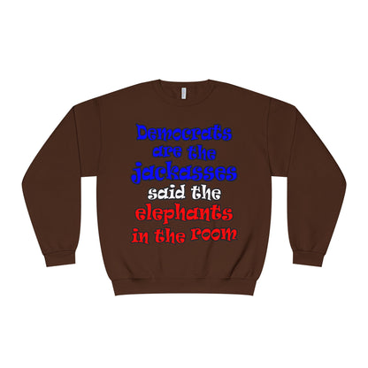 donkeys and elephants - Unisex NuBlend® Crewneck Sweatshirt