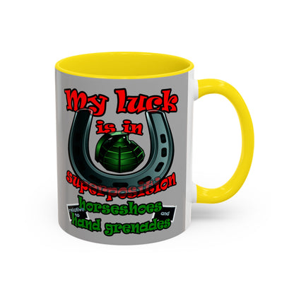 my luck - Accent Mug (light grey)