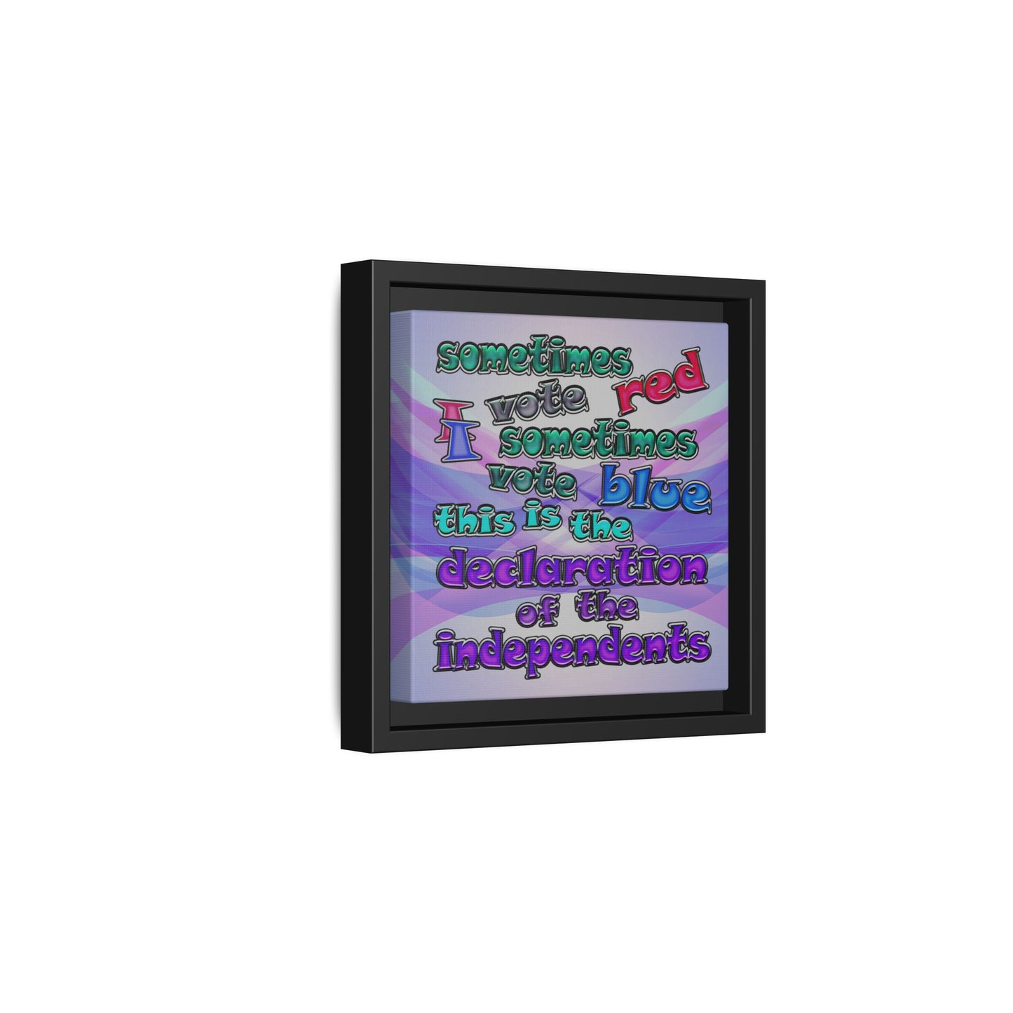 declaration of the independents - framed canvas art (light blue-pink wave)
