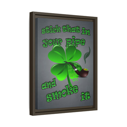 stick that in your pipe and smoke it - framed canvas art (grey-light grey)
