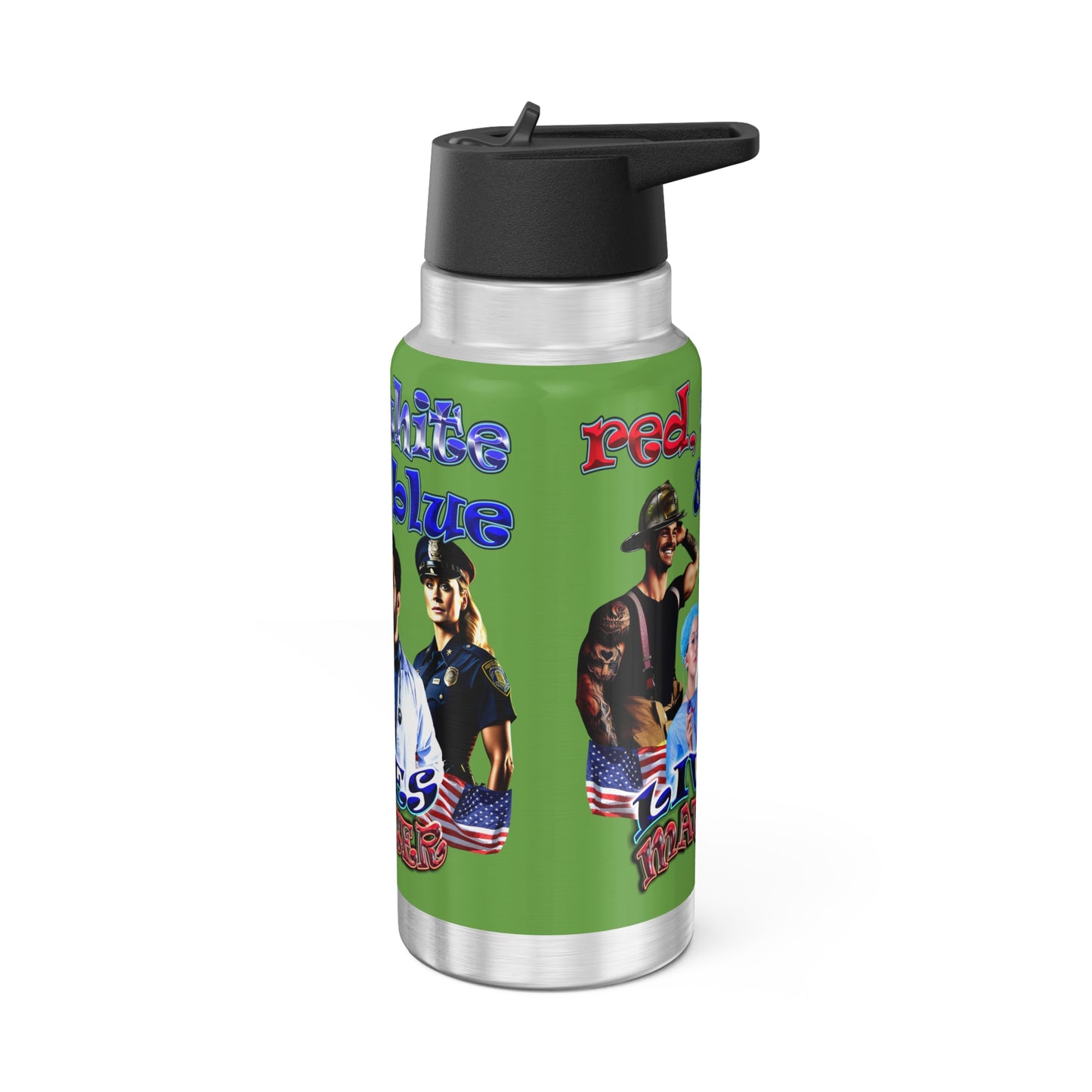 rw&b lives matter - Gator Tumbler, 32oz (green)