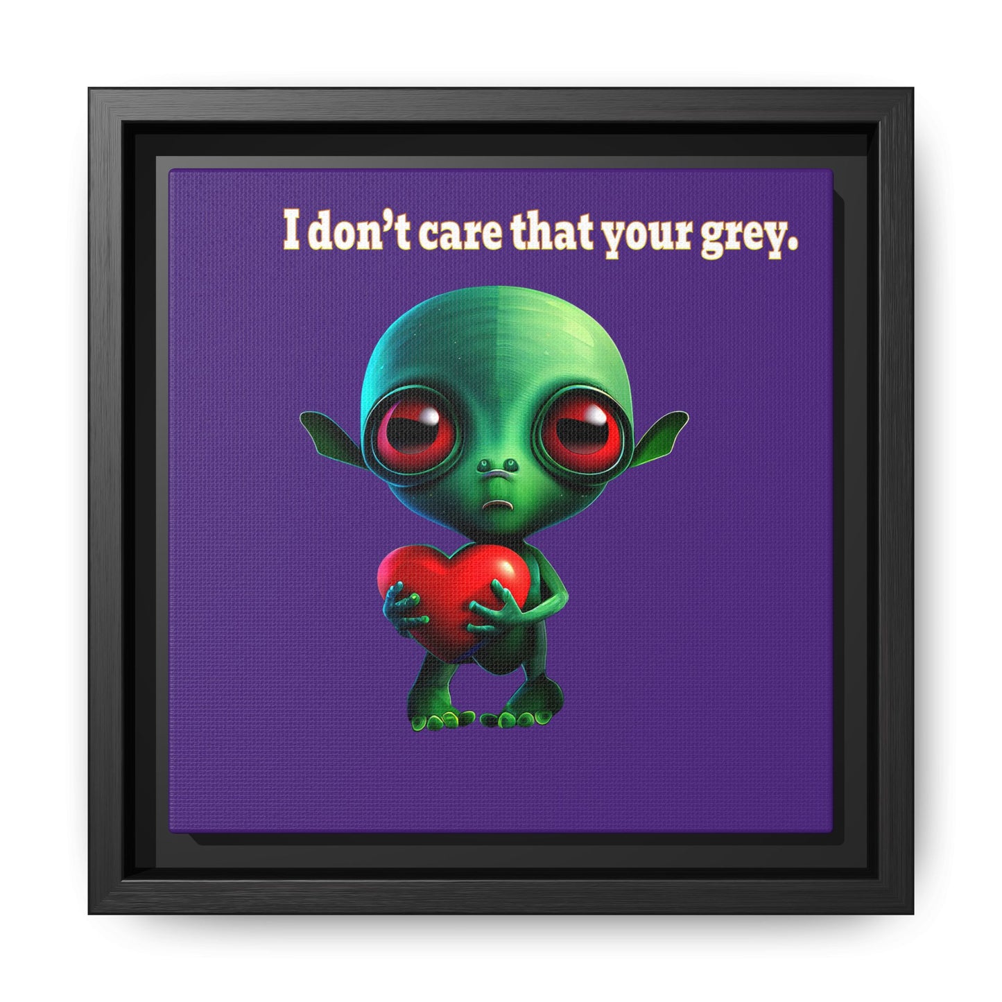 I don't care that your grey - framed canvas art (purple)