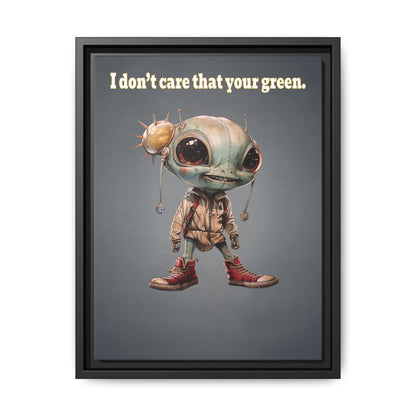 I don't care that your green - framed canvas art (grey-light grey)