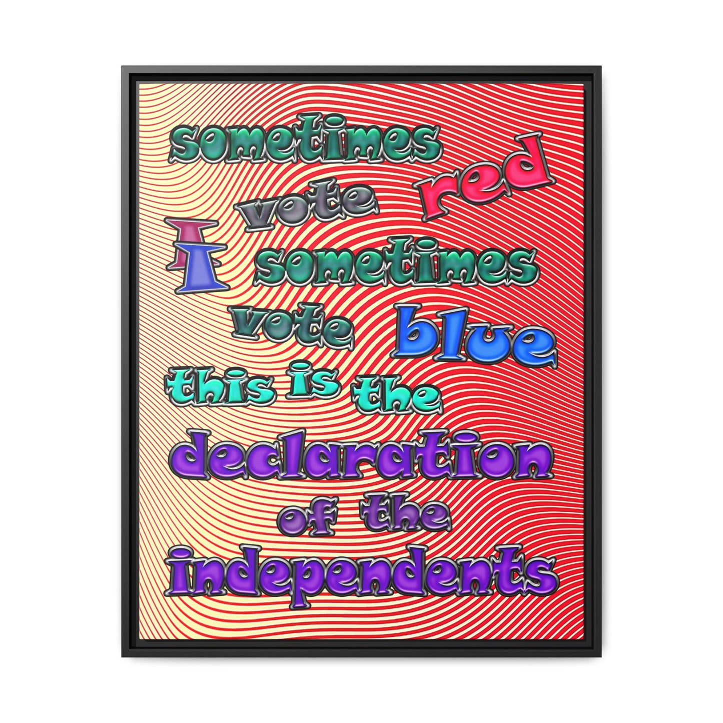 declaration of the independents - framed canvas art (yellow-orange wave)