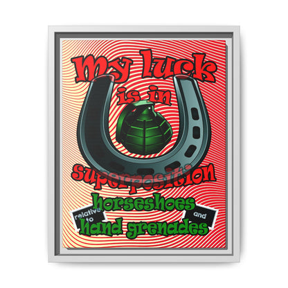 my luck - framed canvas art (yellow-orange wave)
