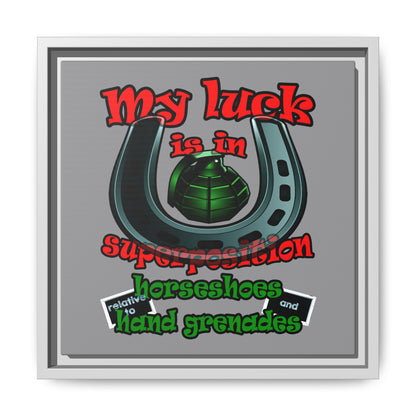 my luck - framed canvas art (grey)