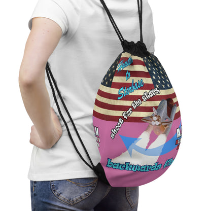 shoot for the stars - Drawstring Bag (light pink)