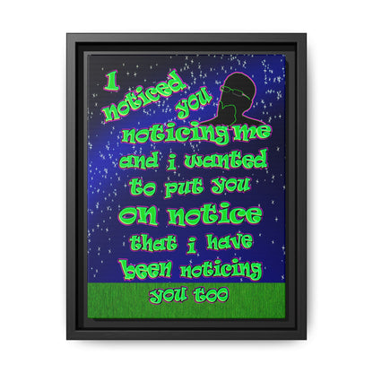noticed you noticing - framed canvas art ('snoops' background)