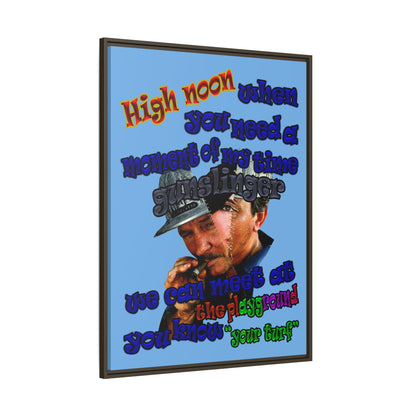 high noon - framed canvas art (light blue)
