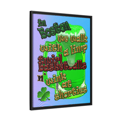 celtics logo - framed canvas art (light blue-purple wave)