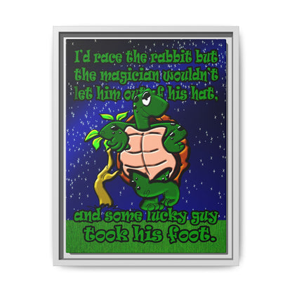 turtle race - framed canvas art ('snoops' background)