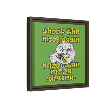 shoot the moon again - framed canvas art (green)