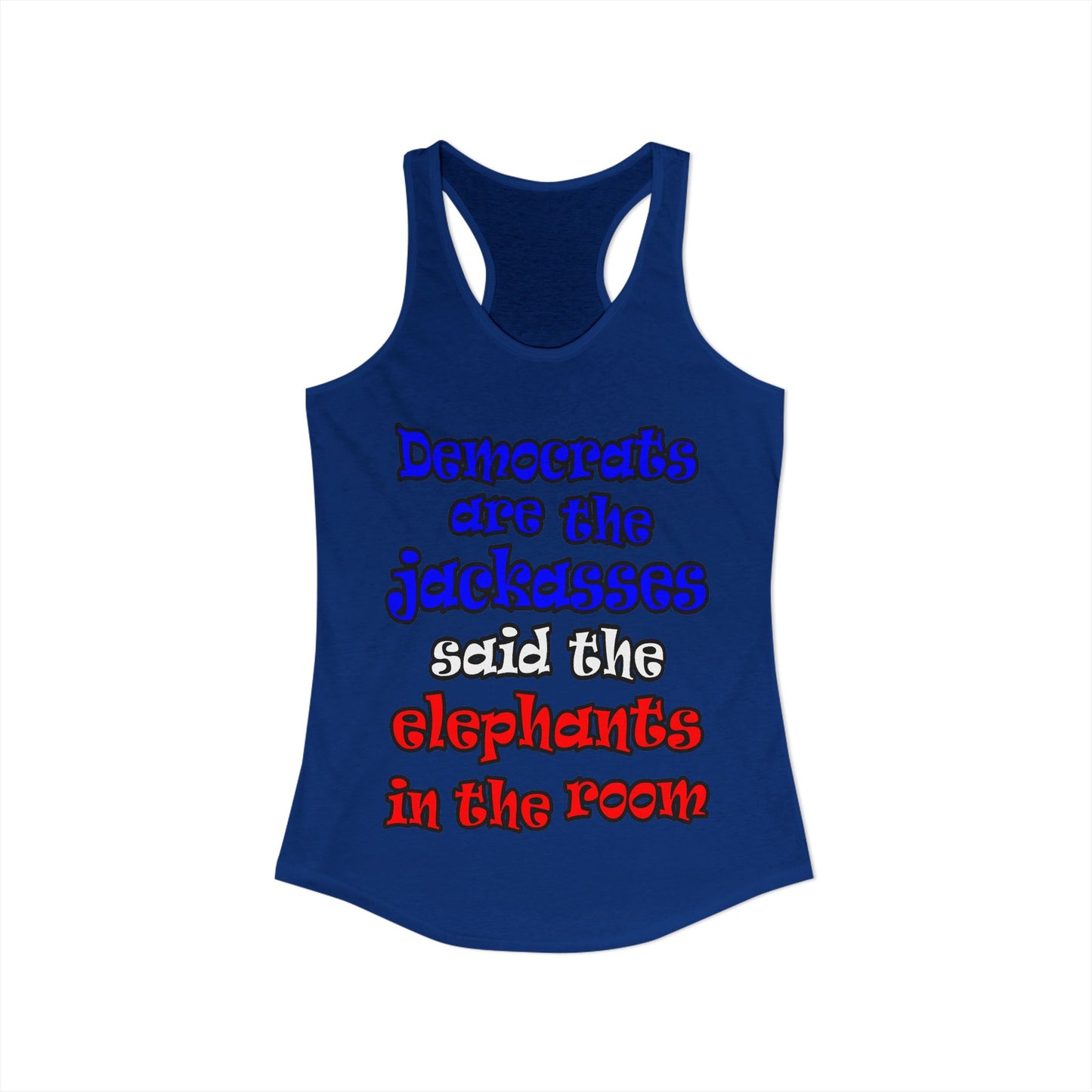 donkeys and elephants - Women's Ideal Racerback Tank