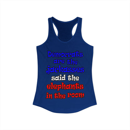 donkeys and elephants - Women's Ideal Racerback Tank