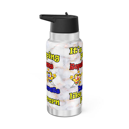 popping like popcorn - Gator Tumbler, 32oz  (white marble)