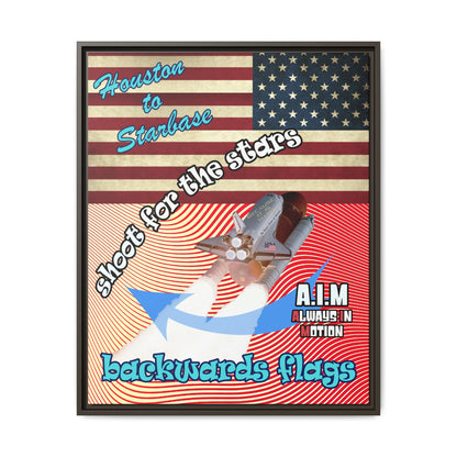 shoot for the stars - framed canvas art (yellow-orange wave)
