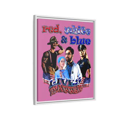 rw&b lives matter - framed canvas art (light pink)