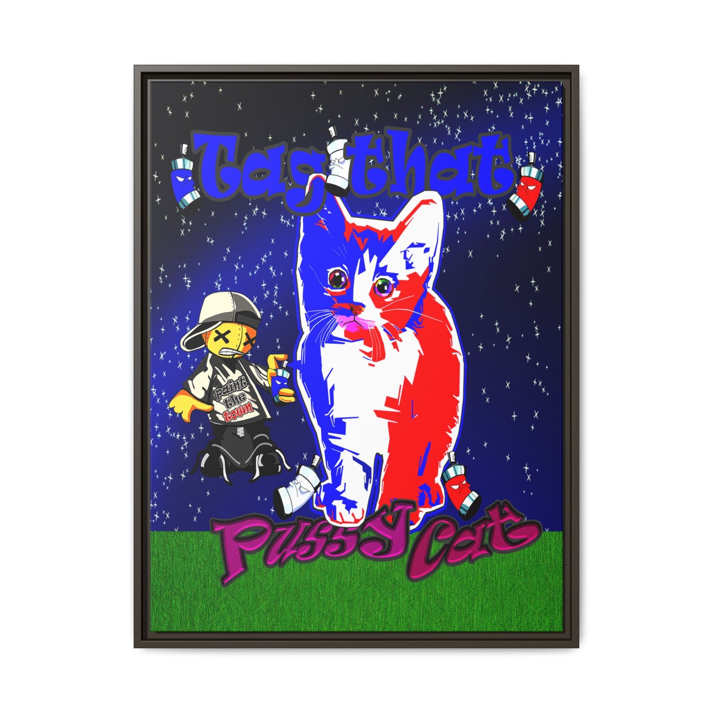 tag that - framed canvas art ('snoops' background)