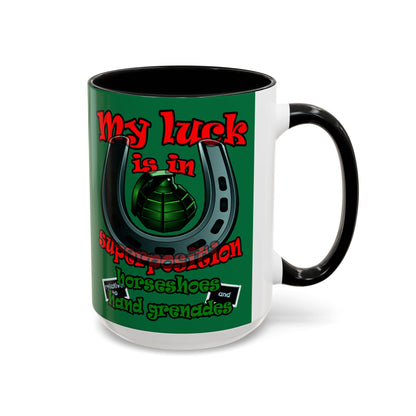 my luck - Accent Mug (dark green)