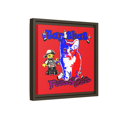 tag that - framed canvas art (red)