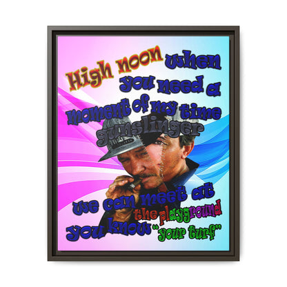 high noon - framed canvas art (light blue-pink wave)