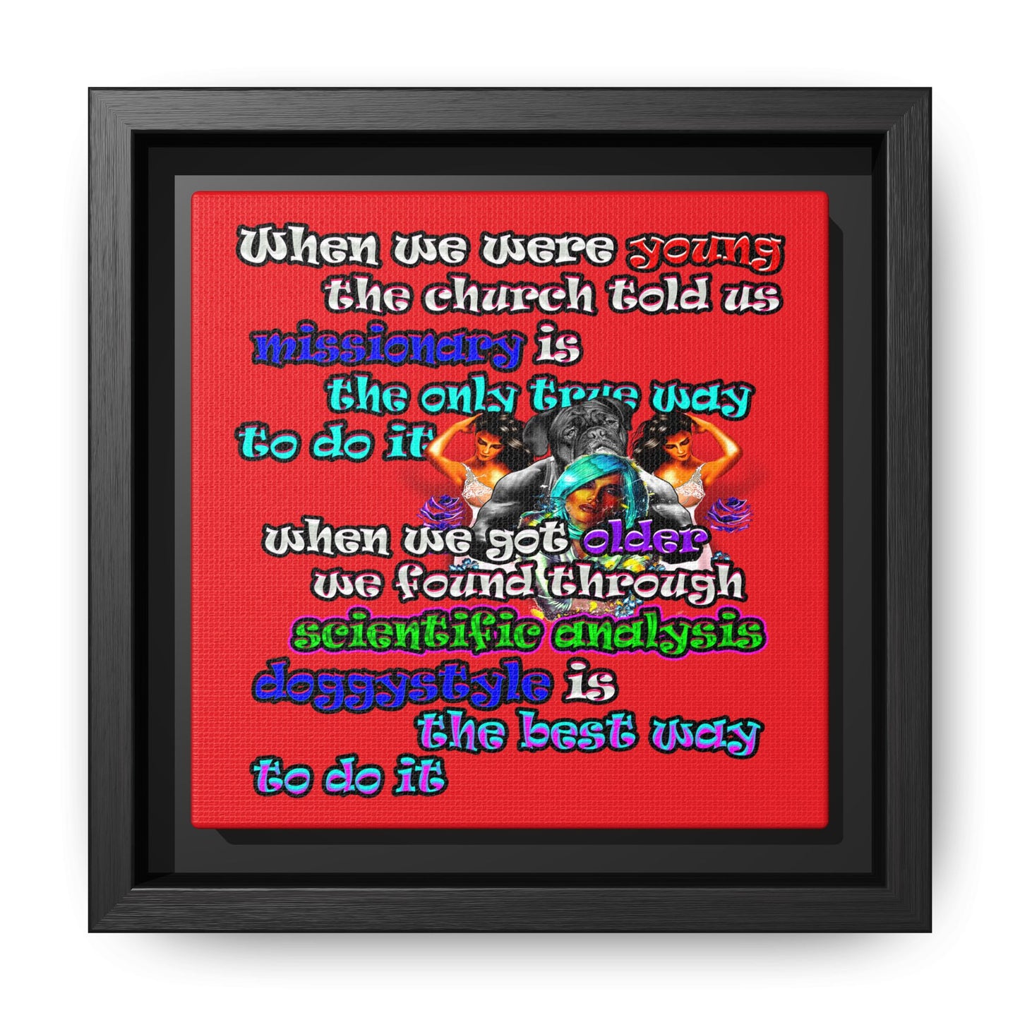 doggystyle - framed canvas art (red)