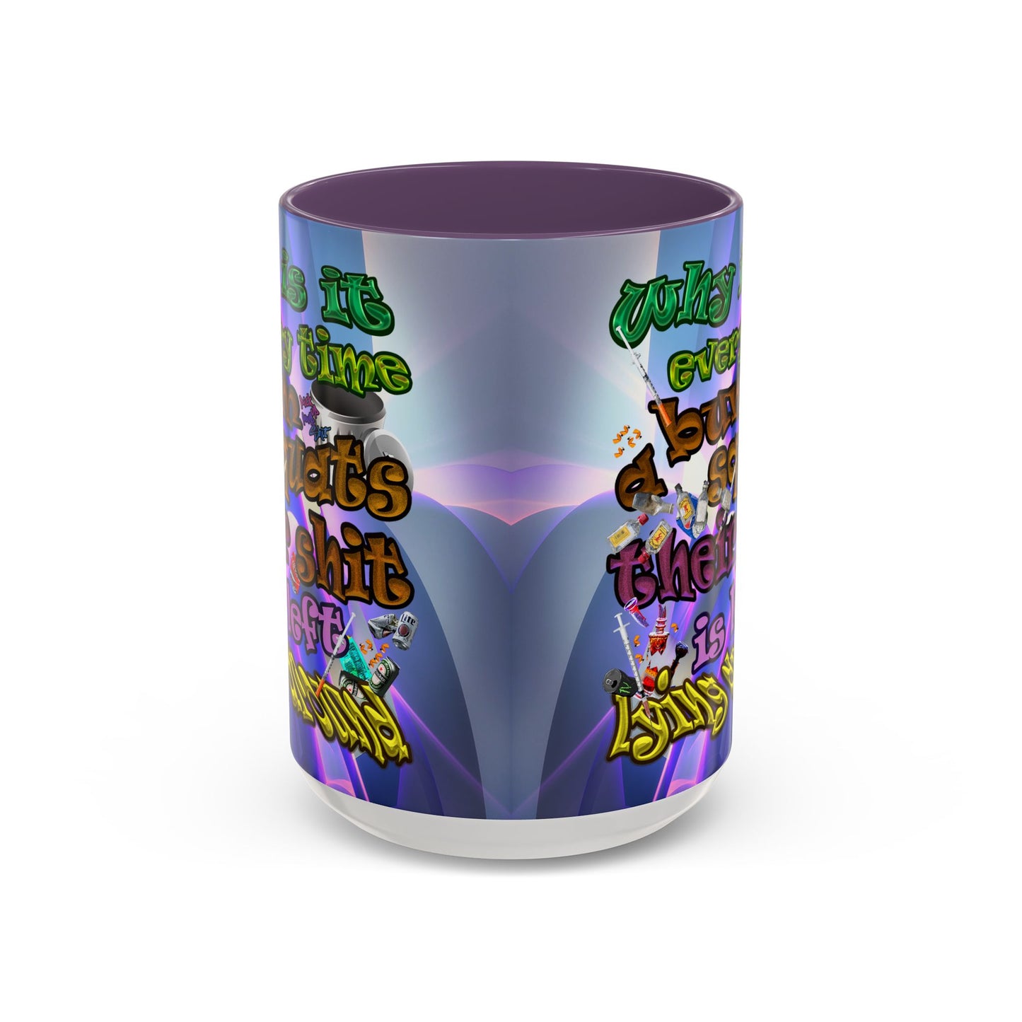 the bum's shit - Accent Mug (grey-pink wave)