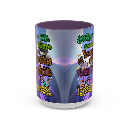 the bum's shit - Accent Mug (grey-pink wave)