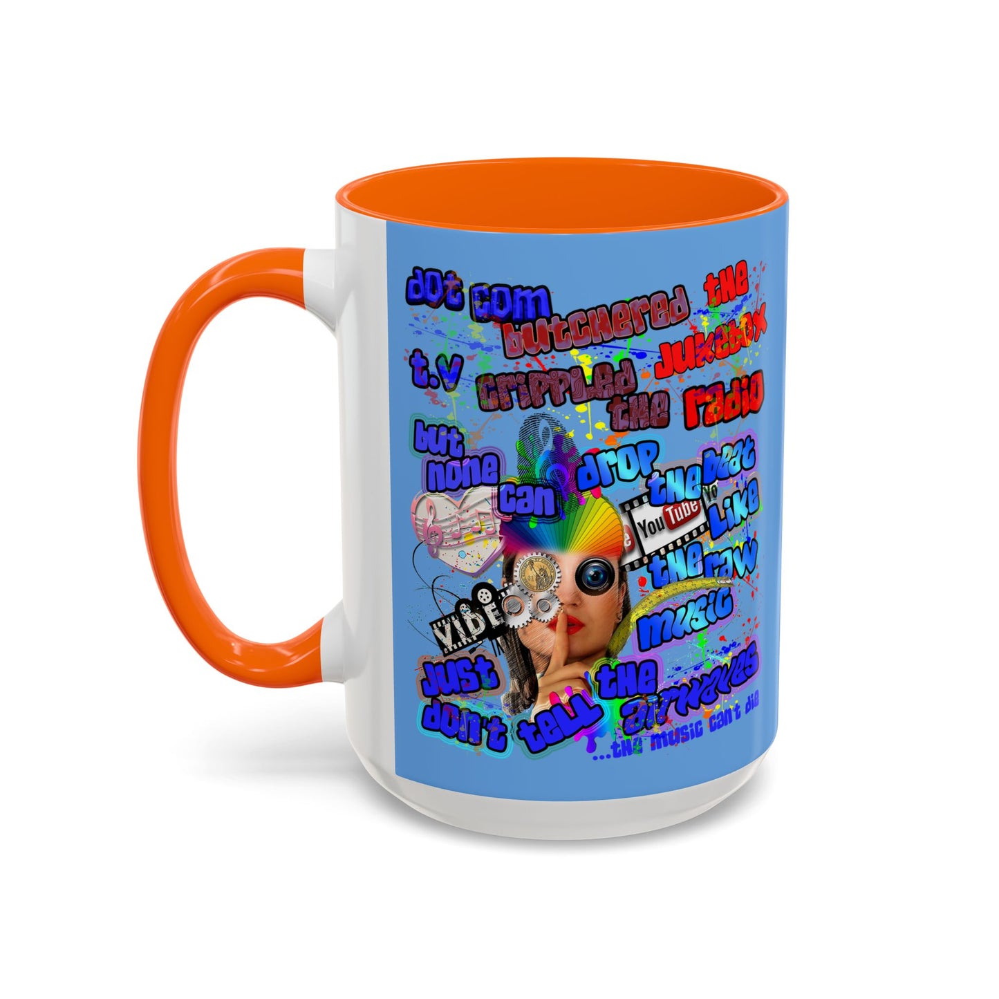 drop the beat - Accent Mug (light blue)