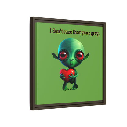 I don't care that your grey - framed canvas art (green)