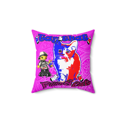 tag that - Spun Polyester Square Pillow - (pink swirl)