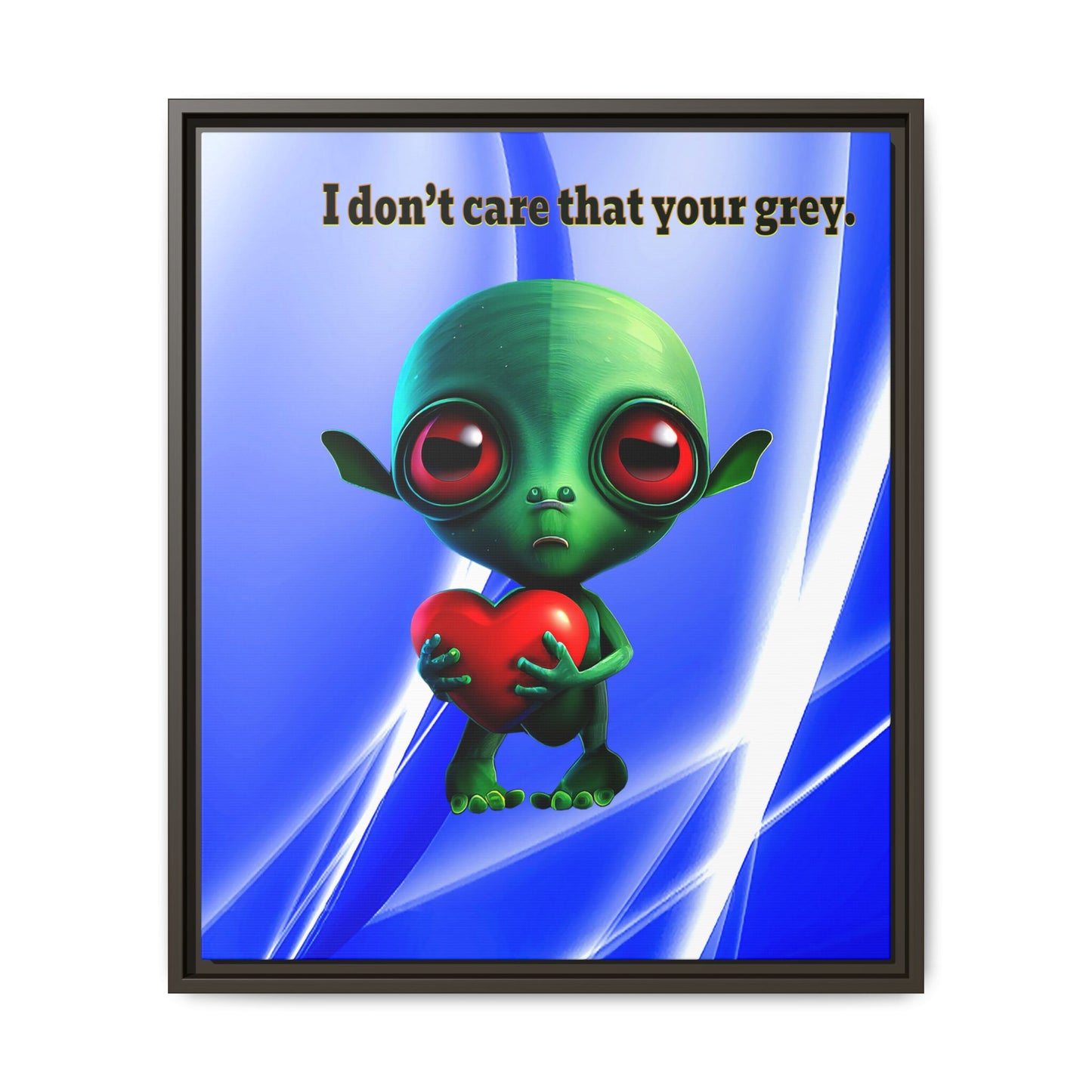 I don't care that your grey - framed canvas art (blue-white wave)