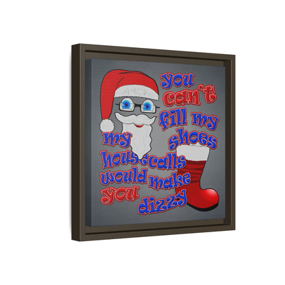 santa's shoes - framed canvas art (grey-light grey)