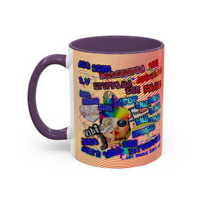 drop the beat - Accent Mug (yellow-orange wave)
