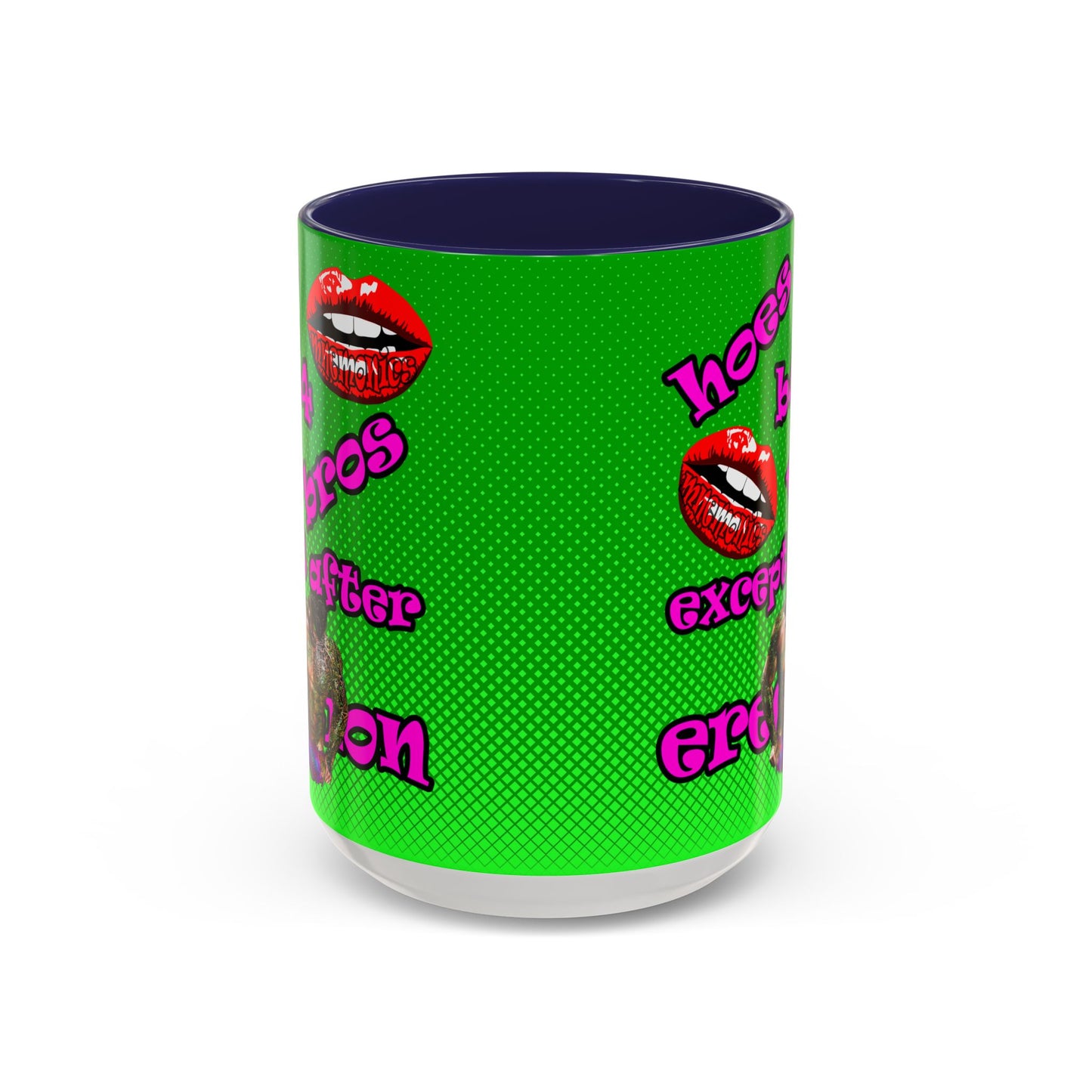 hoes b4 bros - Accent Mug (logo green)