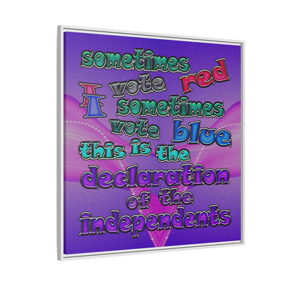 declaration of the independents - framed canvas art (purple-pink wave)