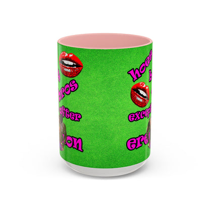 hoes b4 bros - Accent Mug (green turf)