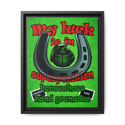 my luck - framed canvas art (green turf)