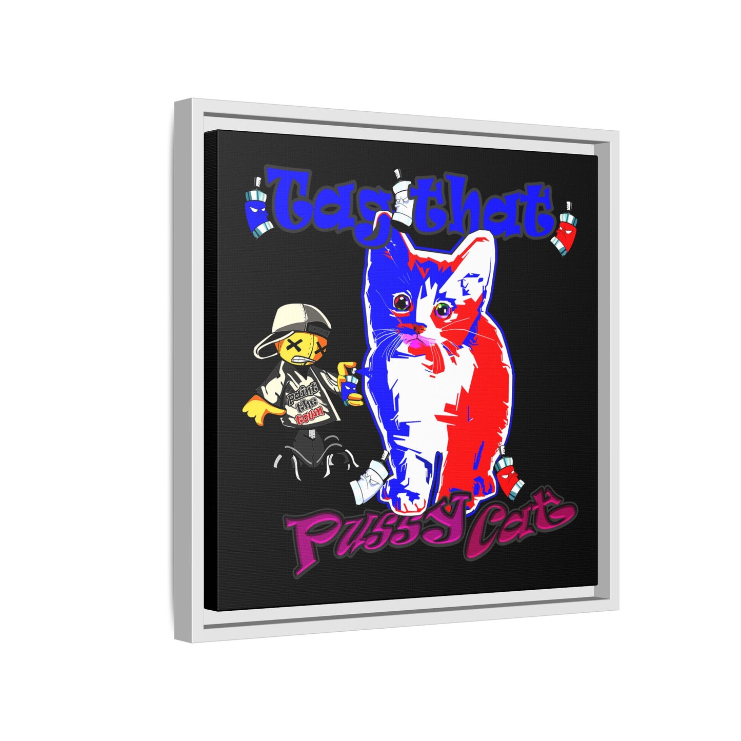tag that - framed canvas art (black)
