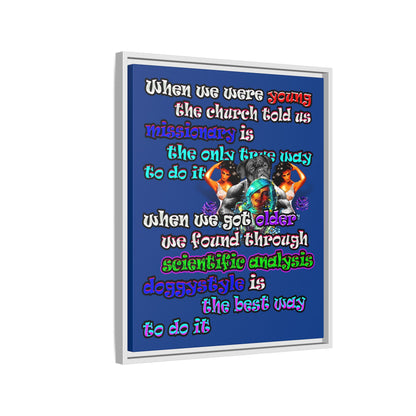 doggystyle - framed canvas art (dark blue)